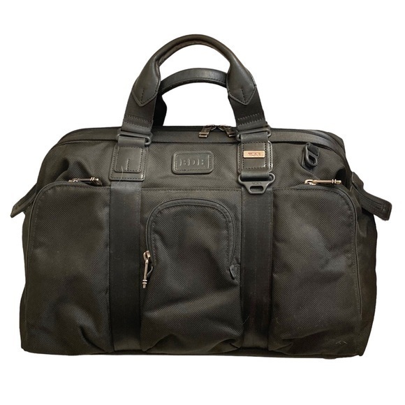 Tumi black alpha bravo soft duffle bag